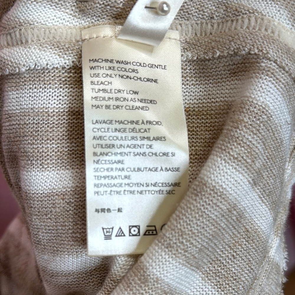 104. Free People Striped Ruffle Sleeve Asymmetrical Tunic Top XS - Picture 8 of 9